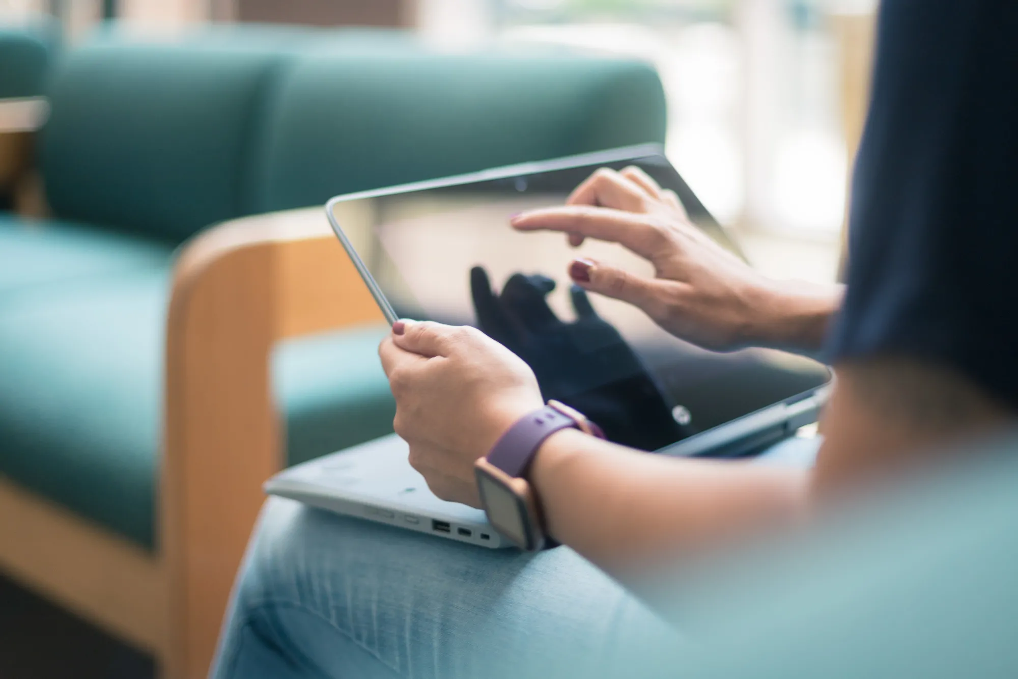 Person using a tablet