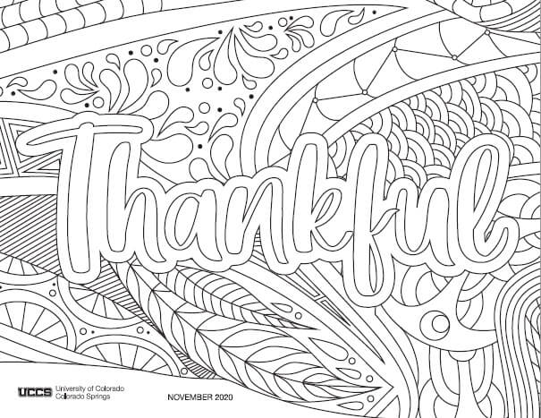 A decorative image that shows the words THANKFUL