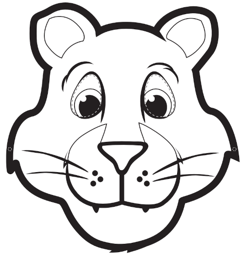 An image that kids can color in of clyde the mountain lion